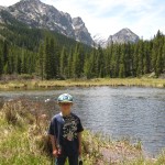 My son at Broadwater Lake