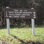 West Boulder Meadows Trailhead Sign
